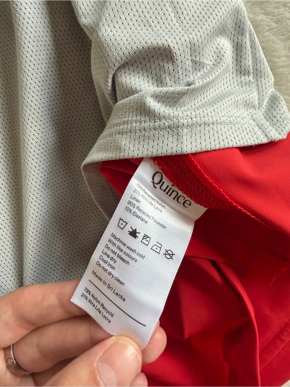 Quince Men's Red Swim Trunks with Drawstring Waist